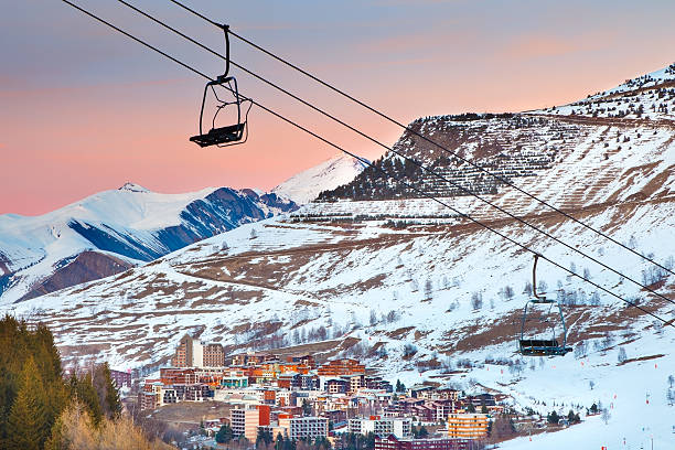 istock Ski resort in French Alps 135152433