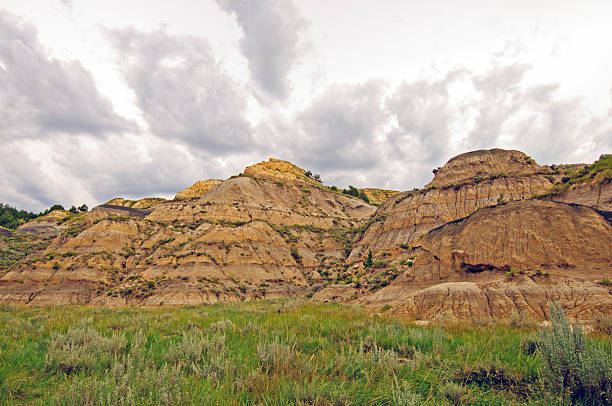 istock Storm clouds over the Badlands 135152687