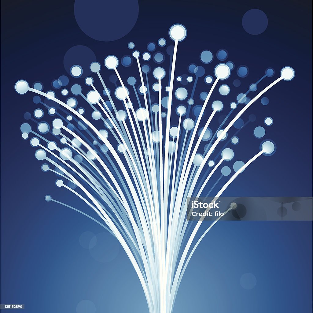 (Fiber Optics) — optyka światłowodowa - Grafika wektorowa royalty-free (Światłowód)