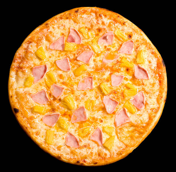 istock pizza with ham and pineapple, isolated 135153006