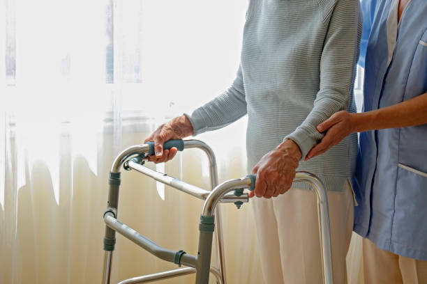 istock Senior lady with professional caregiver. 1351530816