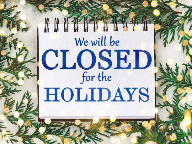 istock We'll be closed for the holidays. Signboard 1351531506