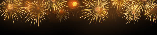 istock Vector holiday festival golden firework. Independence day, Christmas, New Year party 1351534571