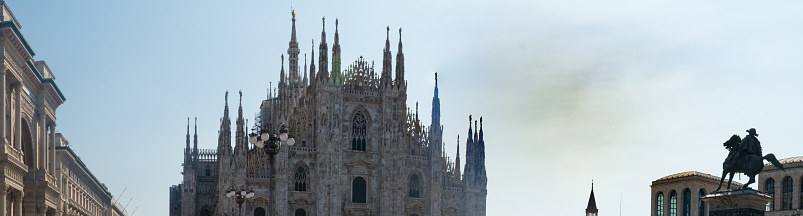 Milan Cathedral, Duomo di Milano, Italy, during the day.  One of the largest churches in the world