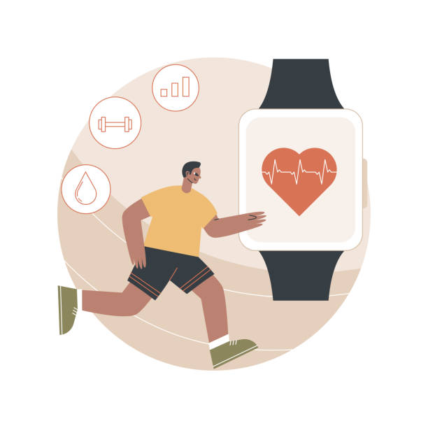 istock Sport and fitness tracker abstract concept vector illustration. 1351536958