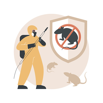 Rodents pest control service abstract concept vector illustration.