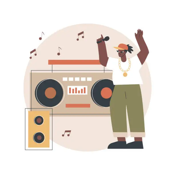 Vector illustration of Hip-hop music abstract concept vector illustration.