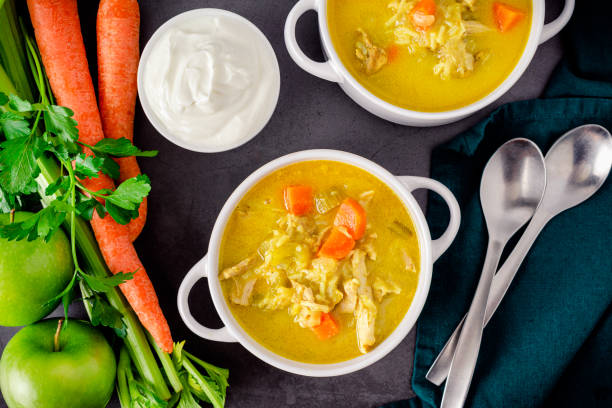 istock Bowls of Chicken Mulligatawny Soup 1351543384
