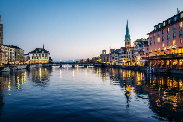 istock Cityscape From Limmat River in Zurich, Switzerland 1351544839