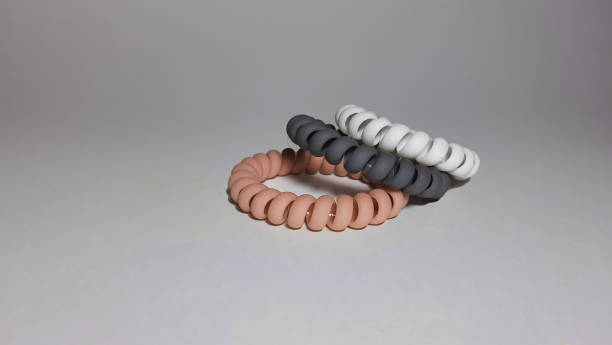 Elastic bands for hair on flat lay