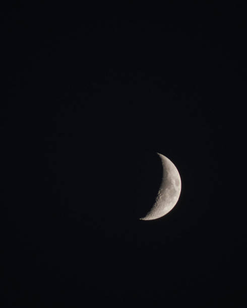 istock Beautiful crescent moon dark night 1351549138