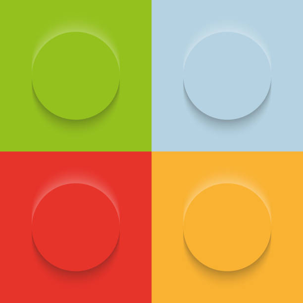 istock Set of green, red, orange, blue frame design. Abstract 3D circle backdrop for cosmetic product. Collection of luxury geometric background with copy space. Top view. EPS10 vector 1351551117