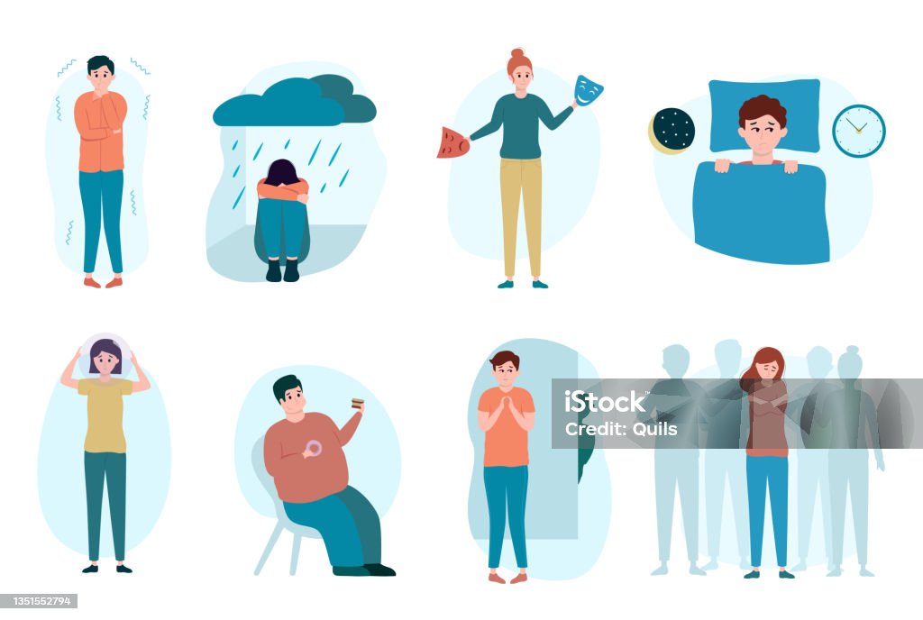 People With Different Mental Problems Set Psychological Issues Stock ...