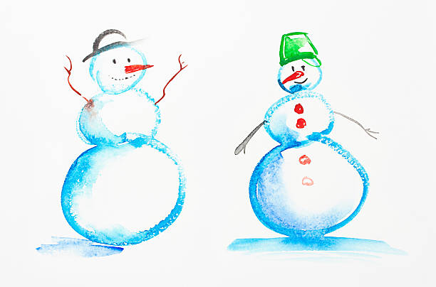 istock Watercolor Snowmen 135155330