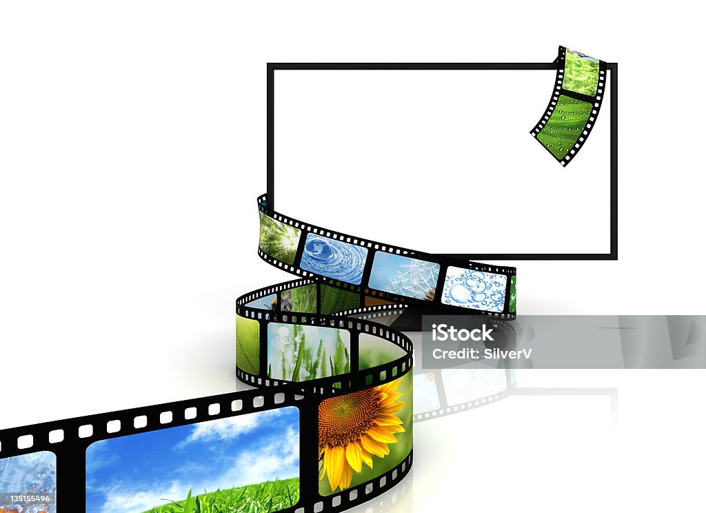 Filme na TV em branco - Foto de stock de Branco royalty-free