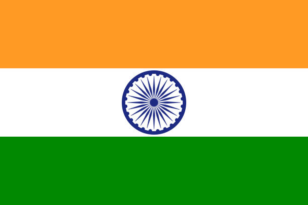 istock India waving and closeup flag illustration. Perfect for background. Vector illustration of Ashok chakra on tricolor Indian flag background. 1351556206