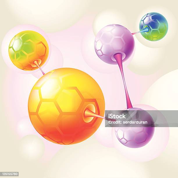 Colore Molecola E Atomi - Immagini vettoriali stock e altre immagini di Arancione - Arancione, Astratto, Atomo