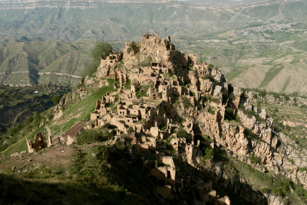 istock Abandoned mountain village Gamsutl, Dagestan. 1351561241