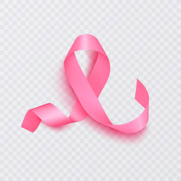 istock Realistic pink ribbon, breast cancer awareness symbol 1351566342