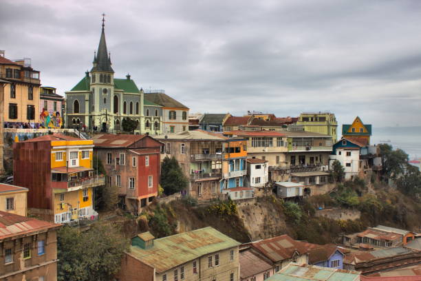 Panoramic view of Cerro Concepcion in Valparaiso, Chile Panoramic view of Cerro Concepcion in Valparaiso, Chile valparaiso chile stock pictures, royalty-free photos & images