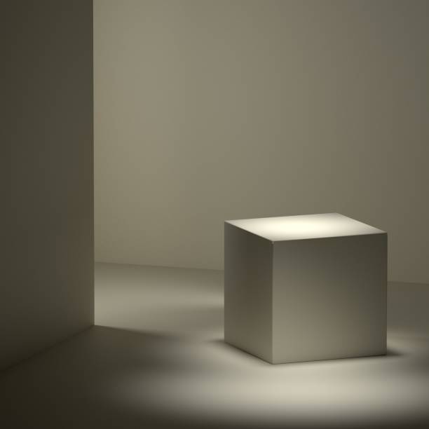 istock Product podium stage for mockup presentation, concrete, metal, texture, background 1351568169