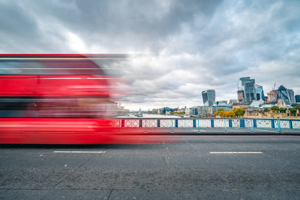Red bus isolated on white background,with Clipping Path