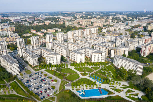 istock Modern Residential District, Aerial View 1351575804