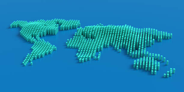 istock World map with green columns. 3d illustration. 1351578716