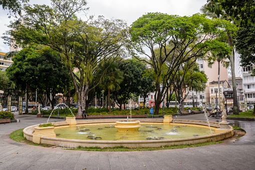 Salvador, Bahia, Brazil - October 19, 2014: Campo Grande square. Also known as Praca 2 de Julho, it was the scene of important battles for the independence of Bahia, a Brazilian state.
