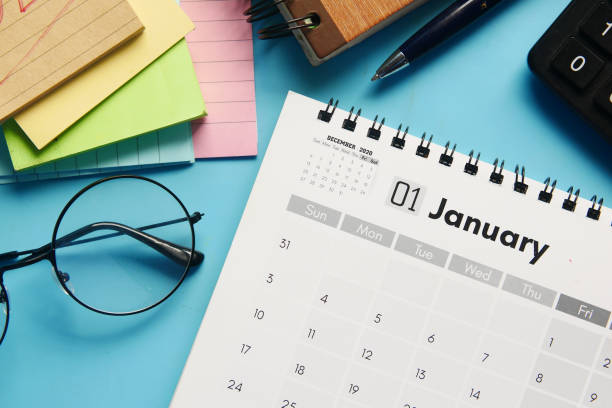 istock January month on calendar on office desk 1351591518
