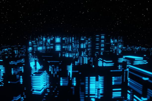 istock Abstract Futuristic background landscape Planet alien spaceships 3d rendering 1351591651