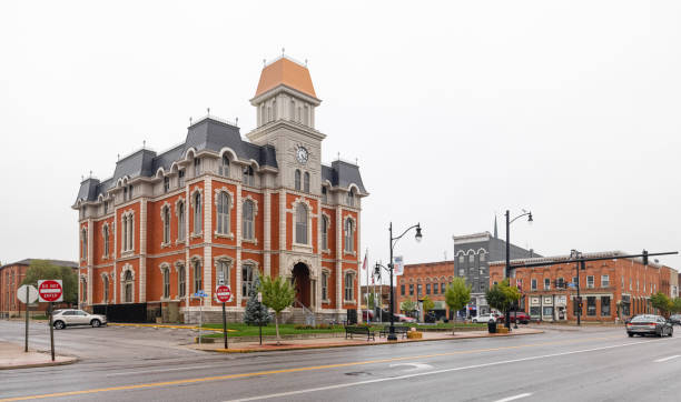 Defiance, Ohio, USA - October 24, 2021: The Historic Defiance County Courthouse