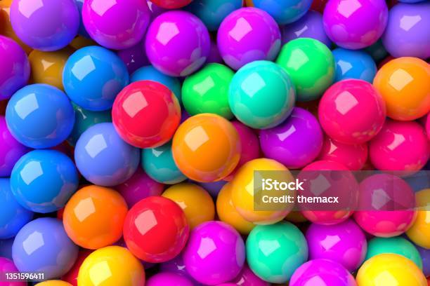 Colorful Balls Stock Photo - Download Image Now - Candy, Backgrounds, Rainbow