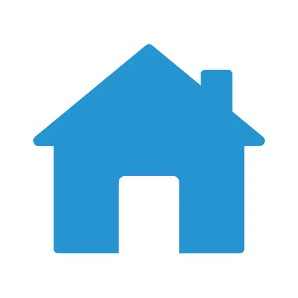 Vector illustration of Blue Home icon simple symbol house vector design