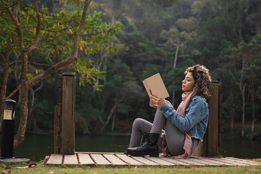 Teenager, Sitting, Pier, Logo, Book