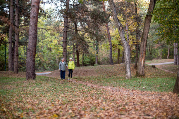 istock Senior couple jogging in a forest 1351605366