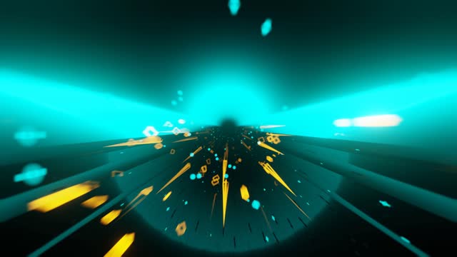 Seamlessly Looped Vj Abstract Trip In Colorful Endless Space Road Background