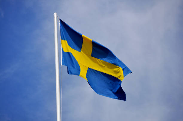 istock Flag of Sweden on a pole 1351611909