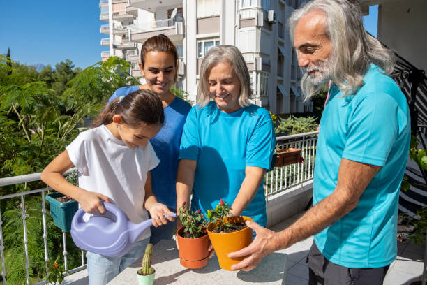 istock Multi-generational family spending time on balcony 1351616436