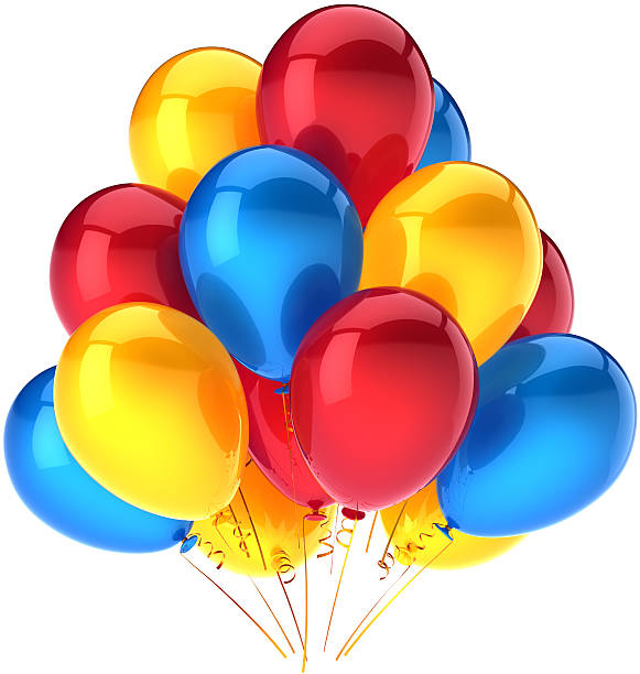 istock Modern party balloons birthday decoration multicolor 135161779