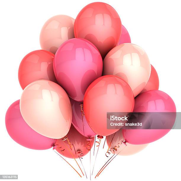 Pink Party Globos De Alta Resolución Foto de stock y más banco de imágenes de Glamour - Glamour, Globo - Decoración, Rojo