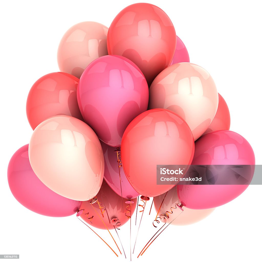 Pink party balões (Hi-Res - Foto de stock de Balão - Decoração royalty-free