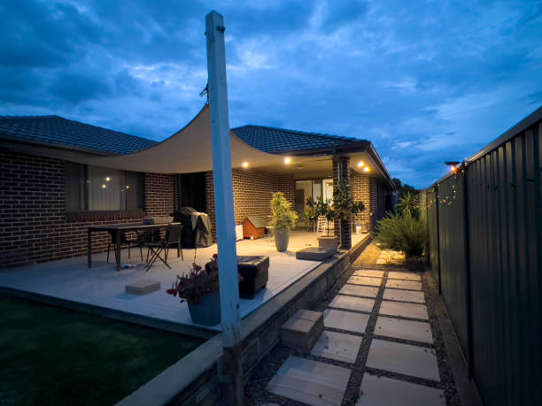 istock Summer night of a modern designed home 1351632100