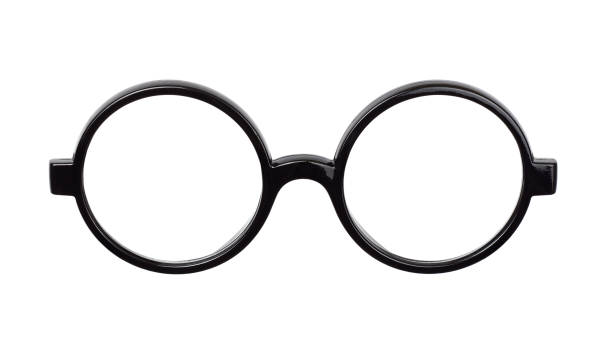 Black plastik glasses isolated on white