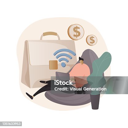 istock Freelance work abstract concept vector illustration. 1351633953
