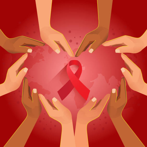 ilustrações de stock, clip art, desenhos animados e ícones de world aids day - aids awareness ribbon