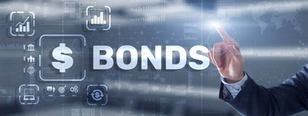istock Businessman clicks a bonds virtual screen. Bond Finance Banking Technology concept. Trade Market Network 1351644837