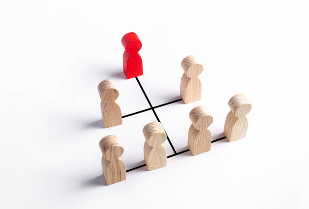 istock Hierarchical system of business and organization management. Improving work efficiency and even distribution of workload among managers and superiors. Leadership, teamwork. Cooperation, collaboration. 1351646470