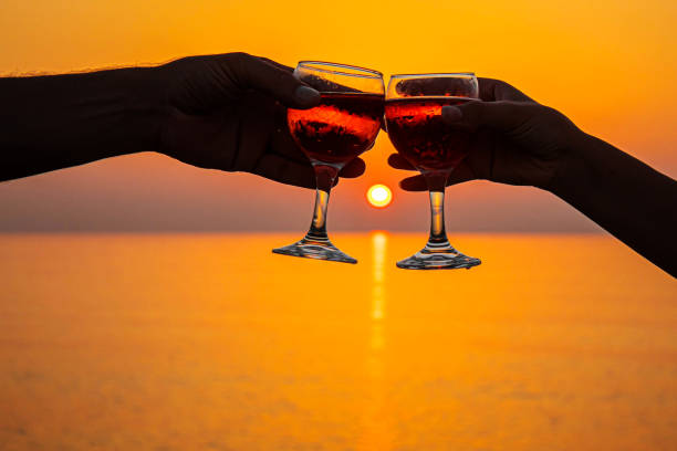 istock Drink wine by the sea. Selective focus. 1351647790
