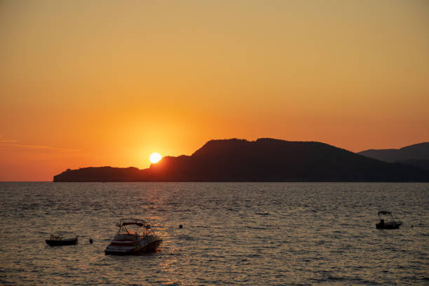 istock Beautiful sunset over adriatic sea 1351649995